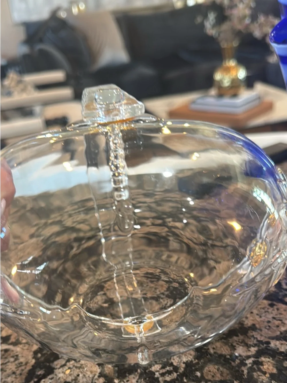 Mikasa Clear Glass Basket: Gold Roses & Frosted Leaves Decor